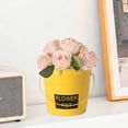 thumbnail image 3 of Set of 4 Galvanized Metal Flower Pots with Handles – Small Rustic Planters for Indoor Outdoor Garden Decor, Vintage Style Mini Vases for Home, Patio, or Balcony, 3 of 5