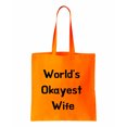 thumbnail image 1 of Worlds Okayest Wife, Cotton Canvas Re-Usable Shopping & Carry-All Tote Bag, 1 of 3