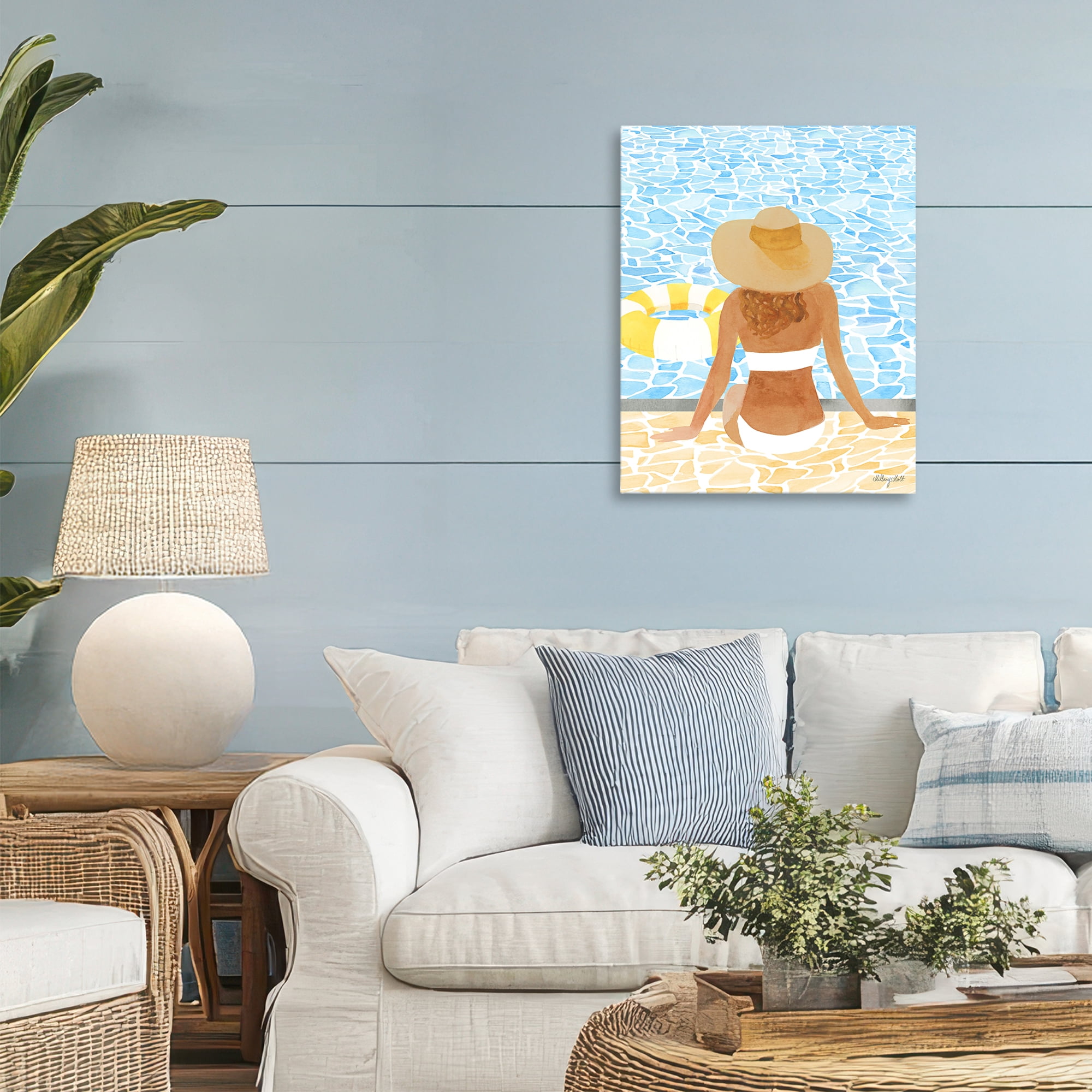 Stupell Industries Summer Poolside Chill Canvas Wall Art, design by Hillary Holt