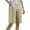 Khaki, variant on Taqqpue Women's Bermuda Shorts Jersey Shorts 7" Long Casual Loose Elastic Waist Drawstring Walking Athletic Shorts with Deep Pockets