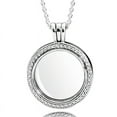 thumbnail image 2 of Sparkling Heart Large Key With Crystal Round Lockets Floating 925 Sterling Silver Necklace For Europe Bead Charm Diy Jewelry, 2 of 7
