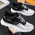 thumbnail image 5 of GrmtClth Mens Gradient Hollow Mesh Running Sneakers Lace Up Lightweight Shock Absorb Non Slip Flexible Sole Outdoor Casual Walking Sport Shoes White (US/7.5), 5 of 9
