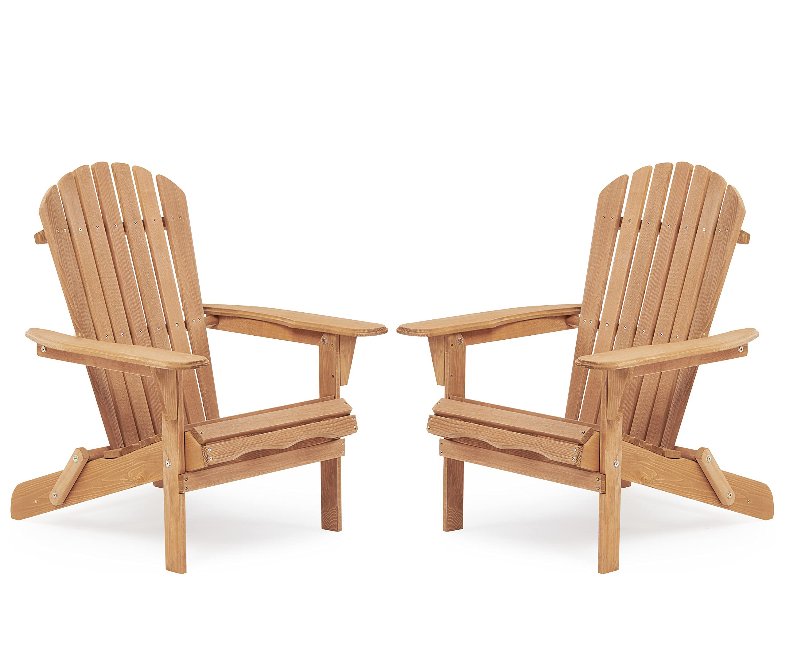 Wooden Outdoor Folding Adirondack Chair Set of 2 Wood Lounge Patio Chair for Garden,Garden, Lawn, Backyard, Deck, Pool Side, Fire Pit,Half Assembled, - image 1 of 5
