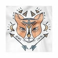 thumbnail image 1 of Fox Decorative Napkins Set of 4, Boho Animal Head with Arrow Tribal Ornaments, Silky Satin Fabric for Brunch Dinner Party, 18", Peach Camel, by Ambesonne, 1 of 2