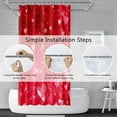 thumbnail image 5 of Valentine''s Day Shower Curtain for Bathroom 72x72 inches Pink Love Hearts Waterproof Fabric Stall RV Bathtub Decor Red Marble Decorations Hotel Room Divider Shower Curtains Set with Hooks, 5 of 6