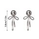 thumbnail image 4 of Pendientes elegantes con perla gris y diseño delicado para mujer, accesorios de moda para las orejas, 4 of 8