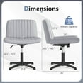 thumbnail image 3 of Costway Criss Cross Chair No Wheels with Soft-Padded Wide Seat Adjustable Height Modern Gray, 3 of 11