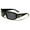 Black, variant on CG Eyewear Rhinestone Studded Narrow Rectangular Fashion Sunglasses UV Protect, Black, Medium