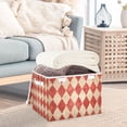 thumbnail image 5 of Foldable Fabric Storage Bin With Handle Collapsible Basket Box Storage With Lid Organizer Vintage Paper Background, 5 of 7