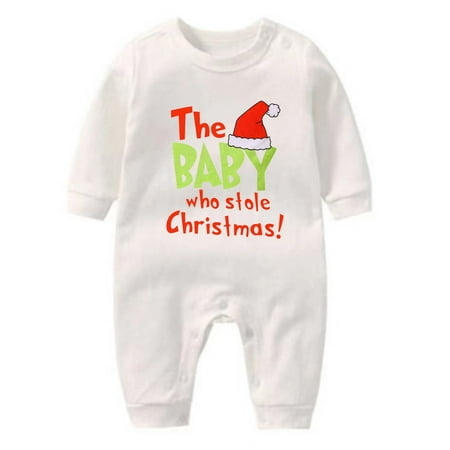 

Ovbmpzd Rompers for Baby Girls Christmas Cotton White Graphic Prints Sleep N Plays Onesie Baby Girl Newborn 18-24 Months
