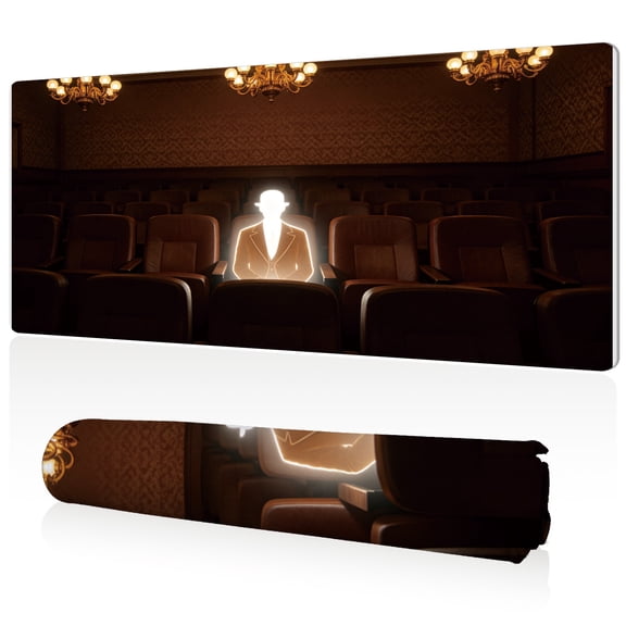LIVEKEY The Lone Figure Mouse Pad 80x40x0.3cm Extra Large Full Desk Coverage Non Slip Durable Easy Clean Stitched Edges for Gaming and Office Theater Scene Design