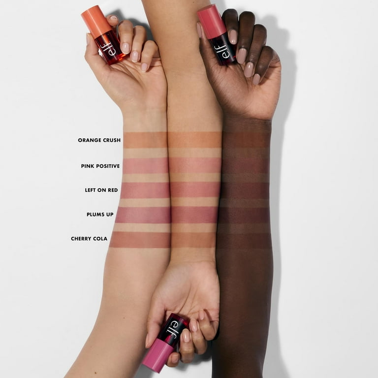 e.l.f. Sheer For It Blush Tint, Buildable Stain For Lips + Cheeks, Left On Red, 0.22 fl oz