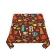 thumbnail image 5 of Wukai Retro Coffee Waterproof Tablecloth for Kitchen Dining, Fits Square Tables for 2-4 Seats -60"x60", 5 of 7