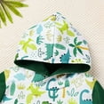 thumbnail image 4 of FYMNSI Toddler Boy Hooded Sweatshirts Color Block Dinosaur Printed Hoodie with Pocket Boys Winter Clothes 12-18 Months, 4 of 8