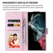 Dteck for Samsung Galaxy S23 Ultra Case Wallet with RFID Blocking Card Holder Kickstand, Gilding Flower Pattern Magnetic Leather Flip Case for Samsung Galaxy S23 Ultra 5G,Rose
