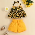 thumbnail image 5 of UAYOTSE Toddler Baby Girl Summer Ruffle Sleeveless Linen Shirt and Printed Short Set,3-6 Months Black, 5 of 9