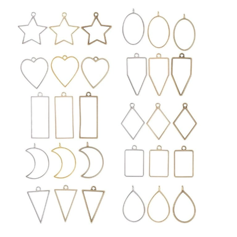 10/30pcs Fashion Alloy Open Bezels For Resin Jewelry Making Kit