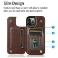 thumbnail image 4 of Dteck for iPhone 16 Pro Wallet Case with Card Holder, Embossed Floral PU Leather Kickstand Card Slots Case, Double Magnetic Clasp and Durable Shockproof Cover, Red, 4 of 9