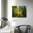 thumbnail image 4 of JEUXUS Green Forest Wall Art for Living Room Wall Decor Mountain Landscape Canvas Pictures Vintage Sunrise Nature Tree Scenery Prints Painting Framed Artwork for Bedroom Kitchen Office Decoration, 4 of 6