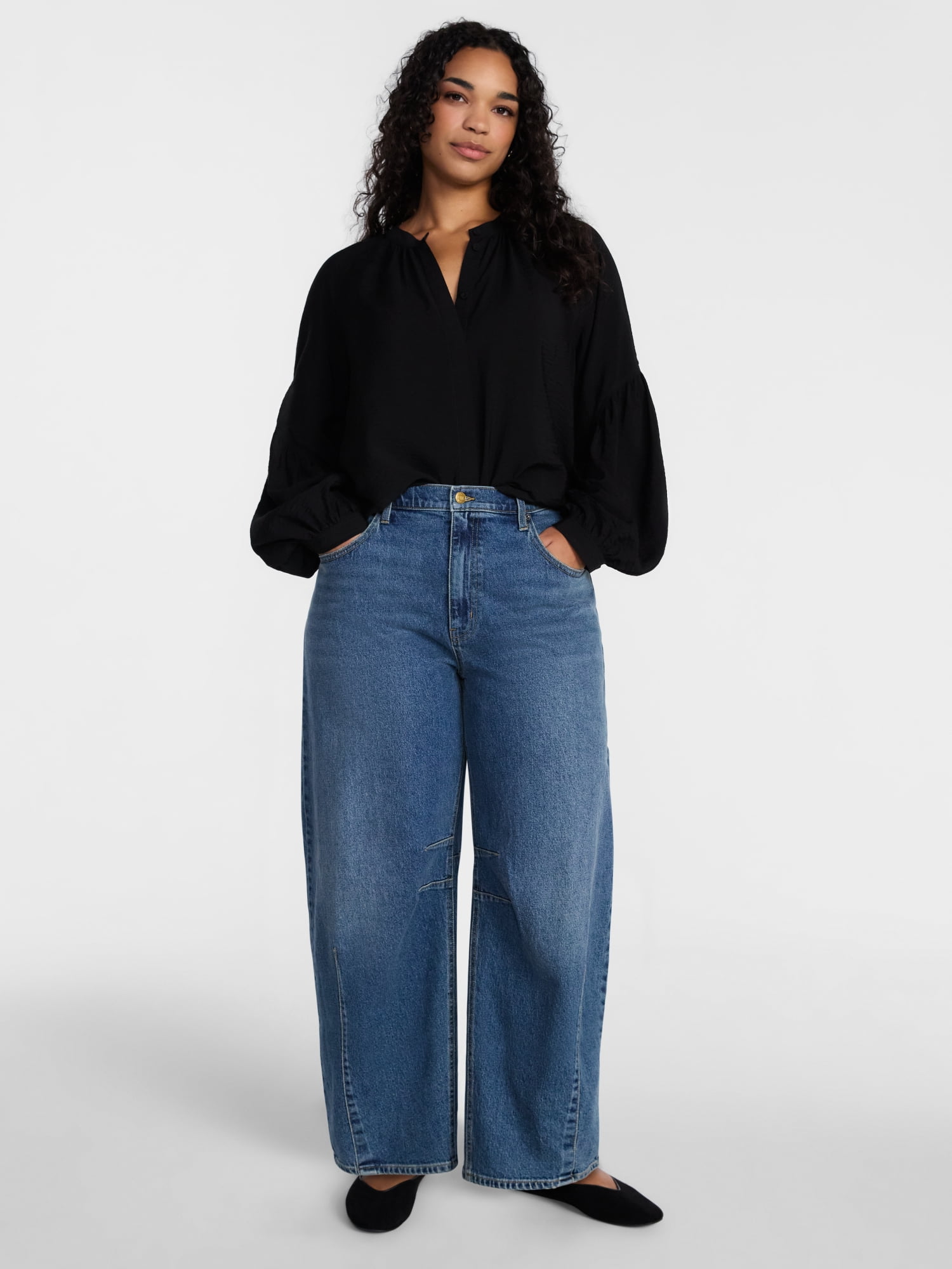 Scenario Women's and Women's Plus High Rise Horseshoe Jeans, 26" Inseam, Sizes 0-28W