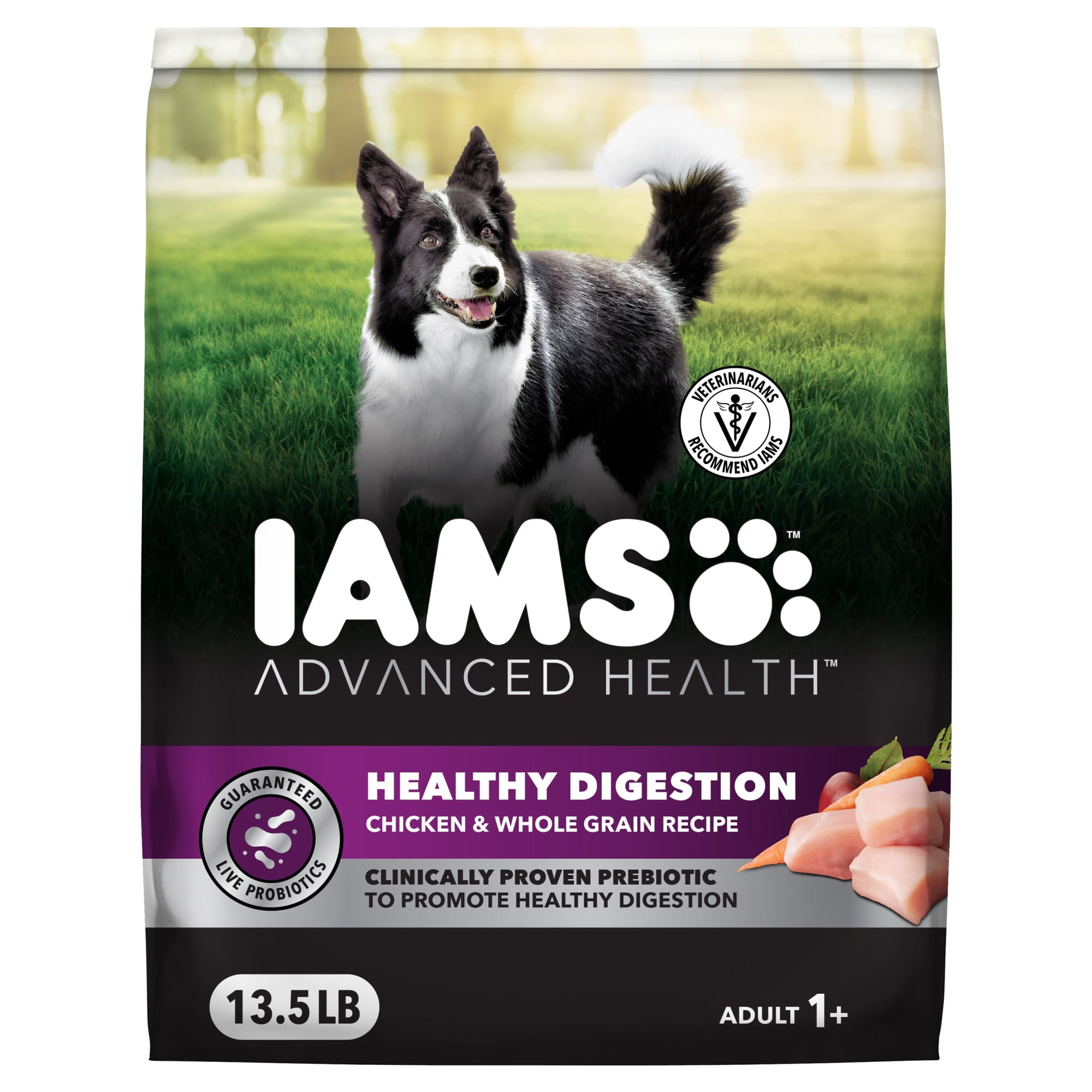 IAMS Advanced Health Dry Dog Food for Healthy Digestion, Adult Dog Food, Real Chicken, 13.5 lb. Bag
