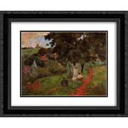 Paul Gauguin 2x Matted 24x20 Black Ornate Framed Art Print 'Coming and going, Martinique'