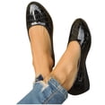 thumbnail image 3 of Chaussures Compensées pour Femmes à Bout Rond, Confortables, à Enfiler, en Cuir, Décontractées, Antidérapantes, Plates, 39, 3 of 8