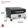 thumbnail image 3 of Nexgrill Daytona 1-Burner Portable Gas Griddle with Built-In Lid, 12,000 BTUs, 271 SQ In Cooking Space, Small Tabletop Propane Griddle for Outdoor Cooking, Camping, BBQs, and Parties - 820-0081, 3 of 7