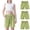 4#Green, variant on AUNVITO 3-Pack Boys & Girls Cotton Linen Shorts Solid Color Fashion Casual Outfit