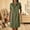 Army Green, variant on Ayolanni Solid Dresses for Women 2026 V-Neck Short Sleeve Fitted Waist Midi Shirt Dress Cotton Linen Casual Flowy Work Button Up Sundress with Pockets Green L