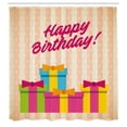 thumbnail image 2 of Ambesonne Birthday Shower Curtain, Colorful Party Boxes Art, 69"Wx70"L, Dark Pink Pale Peach, 2 of 4