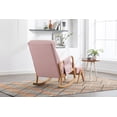 thumbnail image 7 of Rocking Chair With Footstool,Mid-Century Modern Upholstered Accent Rocking Lounge Chair,Rocking Armchair Nursery with Thick Padded Cushion,High-Back Accent Glider Rocker Chair for Living Room,Pink, 7 of 7