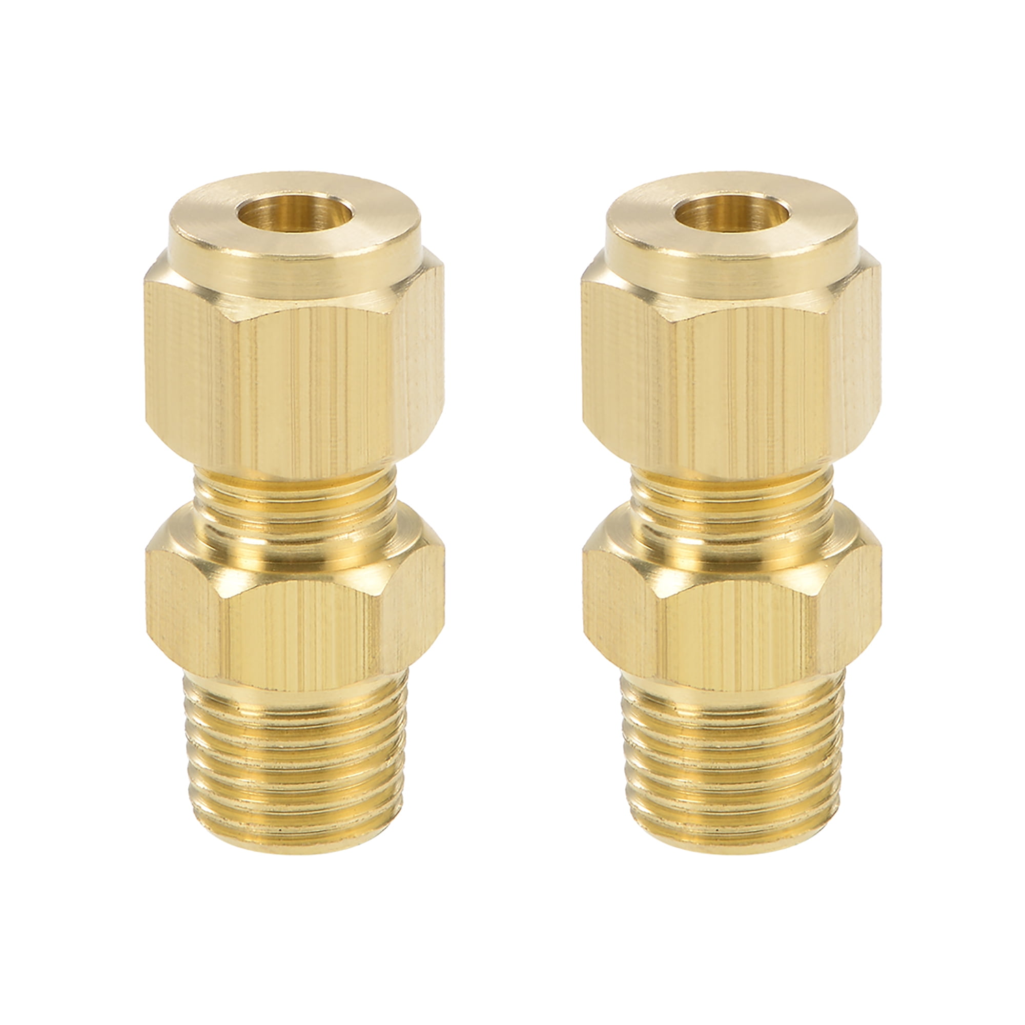 Brass Compression Tube Fitting 6mm OD 1/4 NPT Male Thread Pipe Adapter