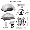 thumbnail image 4 of Naturehike Mongar Backpacking Camping Tent 2 Person Lightweight Waterproof with Footprint, 4 of 9