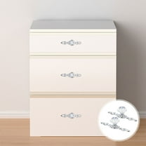 DINHEAROM 6Pcs Modern Design Zinc Alloy Crystal Round Drawer Knobs for Home Decoration Furniture Handles