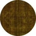 thumbnail image 1 of Ahgly Company Indoor Round Abstract Yellow Modern Area Rugs, 3' Round, 1 of 4