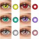 thumbnail image 2 of Lentes de contacto de Color para Halloween, lentillas de Cosplay de Anime, rojo, amarillo y gris, lentillas de colores para ojos anuales, 1 par, 2 of 4
