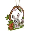 thumbnail image 3 of SDJMa Easter Element Wooden Hanging Ornament, Egg Basket Bunny Carrot Chick Flower Wood Pendant Decoration, Farmhouse Tree Embellishments for Crafts Holiday Party Favor Supplies, 3 of 8