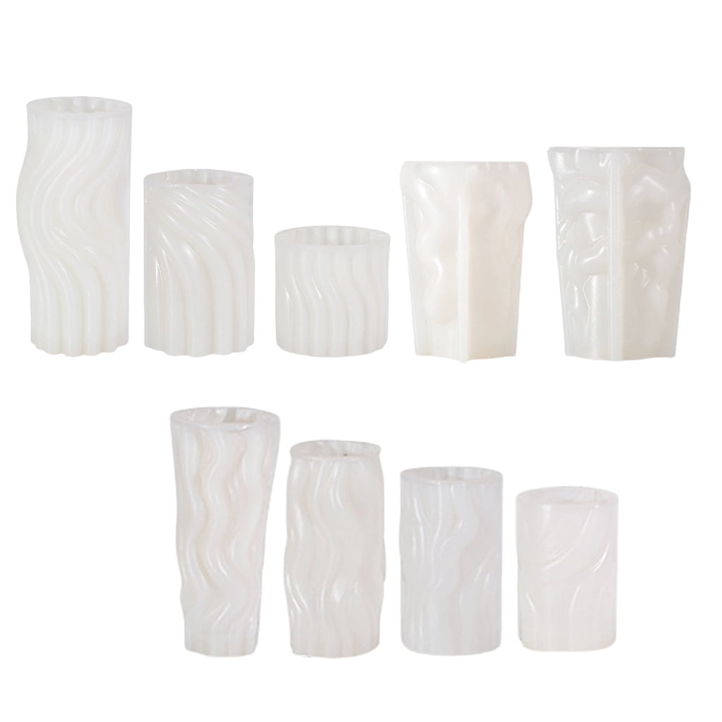 Silicone Molds Wavy Cylindrical Candle Molds Epoxy Resin Molds Castings Molds Irregulars Geometric Shape Plasters Molds