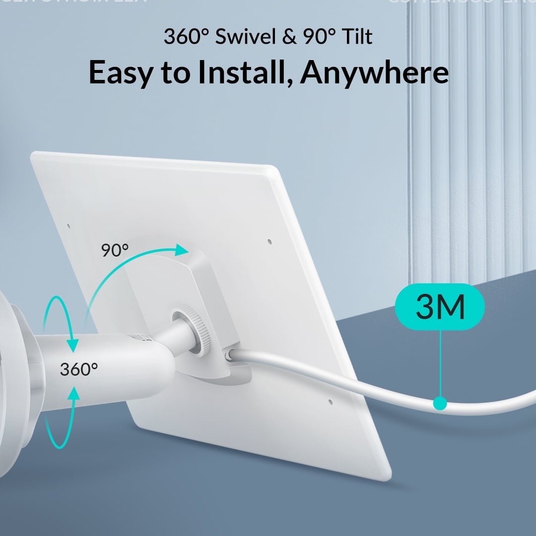 Netvue Type C Solar Panel for Birdfy, IP65 Waterproof for Outdoors, Continuously Power Supply, 360° Swivel Bracket