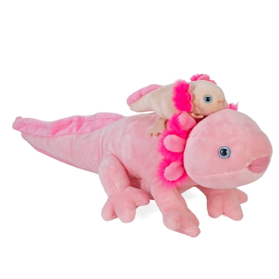 Wild Republic Mom & Baby Axolotl, Stuffed Animal, 9 inch, Plush Toy, Fill is Spun Recycled Water Bottles