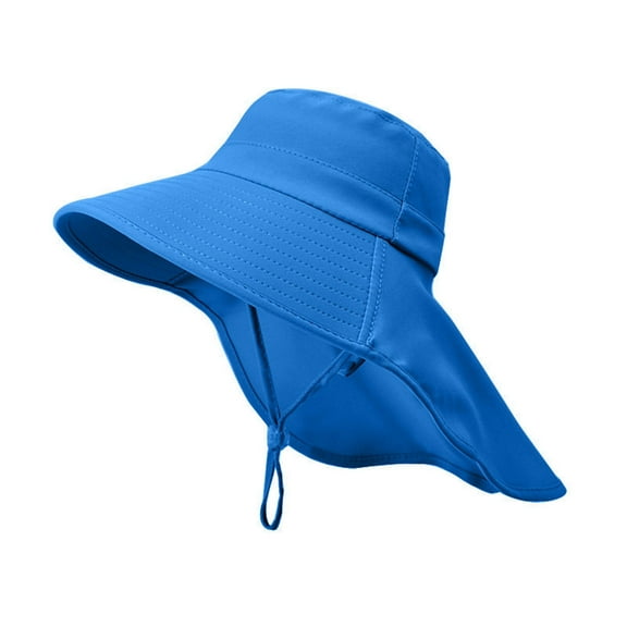 Kids UPF 50 Sun Wide Brim Fisherman Hat Adjustable Lightweight Breathable Outdoor Beach Pool Summer Wear