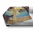 thumbnail image 3 of Beach Soft Flannel Fleece Blanket, Coastal View of Sandy Landscape Holiday Party Wedding Ocean Tropic Print, Cozy Plush for Indoor and Outdoor Use, 50" x 70", Sky Blue Apricot Purple, by Ambesonne, 3 of 6
