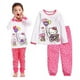 thumbnail image 4 of Hello Kitty Girls primavera y otoño nuevo algodón de manga larga servicio a domicilio camiseta de dibujos animados para niños + pantalones pijama conjunto de ropa interior, 4 of 5