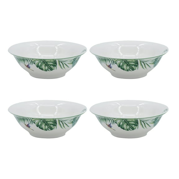 Botanical Bowls - Set of 4 - 6" Green Serving Bowls - Cereal & Dining
