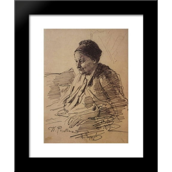 Portrait of T.S. Repina, mother of the artist 20x24 Framed Art Print by Repin...