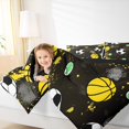thumbnail image 4 of Manfei Boys Soccer Basketball Full Size Comforter Sets, Sports Theme Bedding Comforter Set, Black Yellow White Bedding Sets, Breathable Home Decor Reversible 3-Piece, 4 of 8