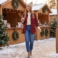thumbnail image 5 of Textilo Button Down Plaid Shirts for Women Long Sleeve Lapel Collar Top with Pockets Blouse Lightweight 2026 Fashion Fall Business Casual Outfits,Wine M, 5 of 7