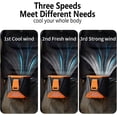 thumbnail image 4 of Outdoor 4 In 1 Function USB Waist Fan Belt Fan Clip On Personal Necklace Cooling Work Clothes Fan,3 Speed,9000 mAh,Strong Airflow (Green), 4 of 9