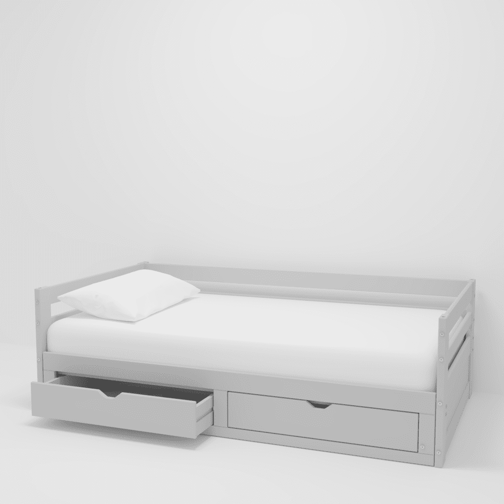 Alaterre Furniture Melody White Twin to King Bed with Under Bed Storage  AJME10WH - The Home Depot